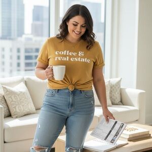 Coffee & Real Estate Mustard Graphic Tee